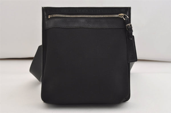 Authentic GUCCI Shoulder Cross Body Bag Purse Canvas Leather 92562 Black 6443J