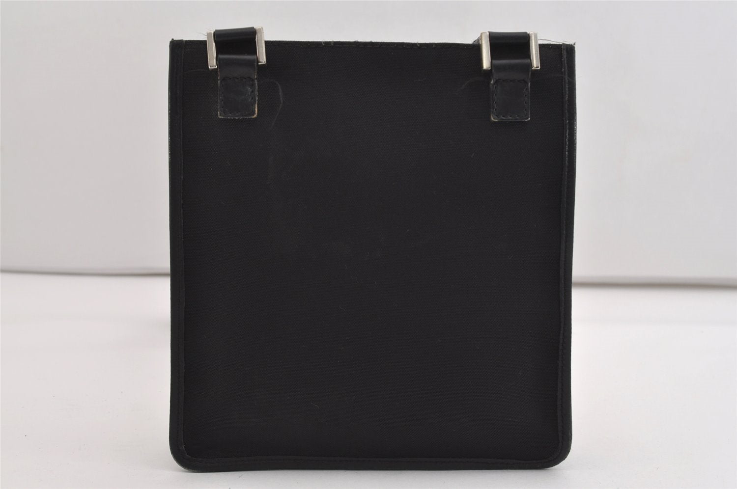 Authentic GUCCI Shoulder Cross Body Bag Purse Canvas Leather 92562 Black 6443J