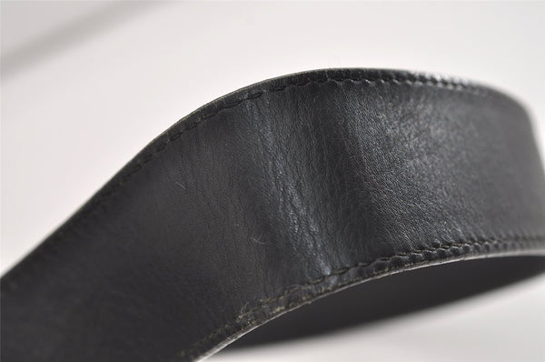 Authentic GUCCI Shoulder Cross Body Bag Purse Canvas Leather 92562 Black 6443J