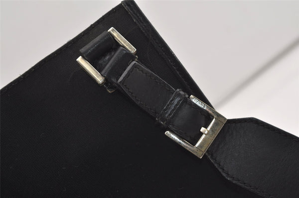 Authentic GUCCI Shoulder Cross Body Bag Purse Canvas Leather 92562 Black 6443J