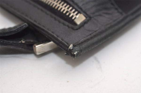 Authentic GUCCI Shoulder Cross Body Bag Purse Canvas Leather 92562 Black 6443J