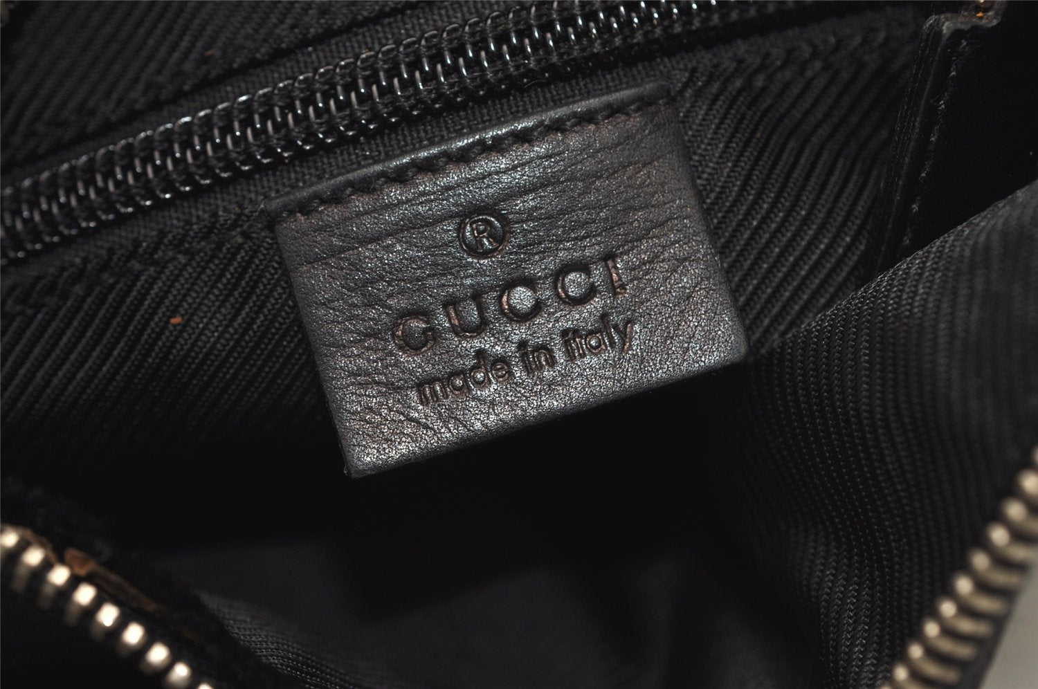 Authentic GUCCI Shoulder Cross Body Bag Purse Canvas Leather 92562 Black 6443J