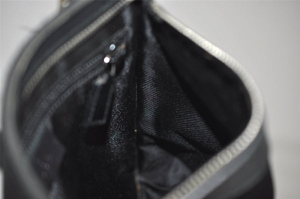 Authentic GUCCI Shoulder Cross Body Bag Purse Canvas Leather 92562 Black 6443J