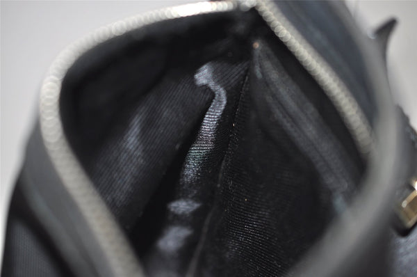 Authentic GUCCI Shoulder Cross Body Bag Purse Canvas Leather 92562 Black 6443J