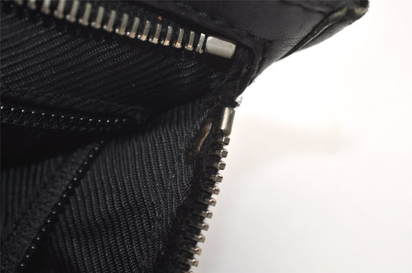 Authentic GUCCI Shoulder Cross Body Bag Purse Canvas Leather 92562 Black 6443J