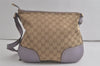 Authentic GUCCI Princy Ribbon Canvas Leather Shoulder Bag 204939 Beige 6443K