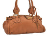 Authentic Chloe Paddington Leather Shoulder Hand Bag Brown 6444J