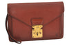Authentic Louis Vuitton Epi Sellier Dragonne Clutch Bag Brown M52618 LV 6445J