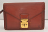 Authentic Louis Vuitton Epi Sellier Dragonne Clutch Bag Brown M52618 LV 6445J