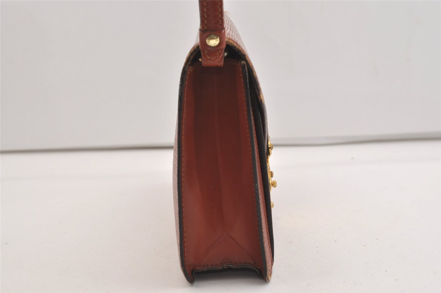 Authentic Louis Vuitton Epi Sellier Dragonne Clutch Bag Brown M52618 LV 6445J