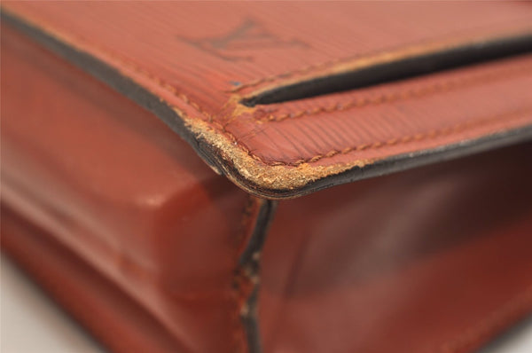 Authentic Louis Vuitton Epi Sellier Dragonne Clutch Bag Brown M52618 LV 6445J