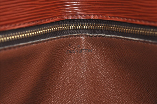 Authentic Louis Vuitton Epi Sellier Dragonne Clutch Bag Brown M52618 LV 6445J