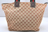 Authentic GUCCI Web Sherry Line Tote Bag GG Canvas Leather 131231 Brown 6445K