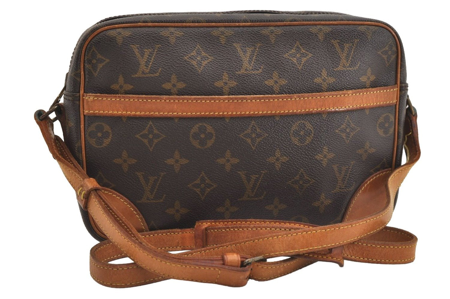 Authentic Louis Vuitton Monogram Trocadero 27 Shoulder Cross Bag M51274 LV 6447J