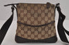 Authentic GUCCI Shoulder Cross Bag Purse GG Canvas Leather 147671 Brown 6448J