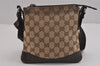 Authentic GUCCI Shoulder Cross Bag Purse GG Canvas Leather 147671 Brown 6448J
