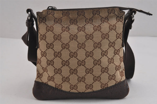 Authentic GUCCI Shoulder Cross Bag Purse GG Canvas Leather 147671 Brown 6448J