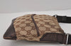 Authentic GUCCI Shoulder Cross Bag Purse GG Canvas Leather 147671 Brown 6448J