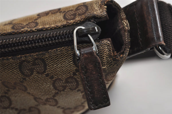 Authentic GUCCI Shoulder Cross Bag Purse GG Canvas Leather 147671 Brown 6448J