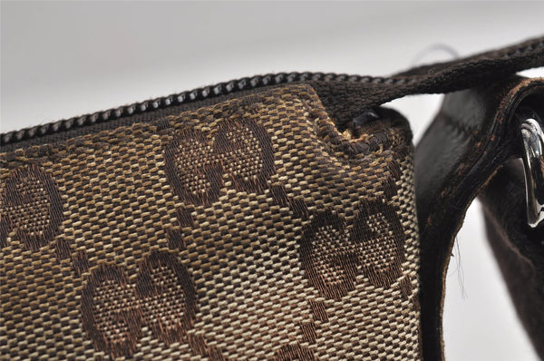 Authentic GUCCI Shoulder Cross Bag Purse GG Canvas Leather 147671 Brown 6448J