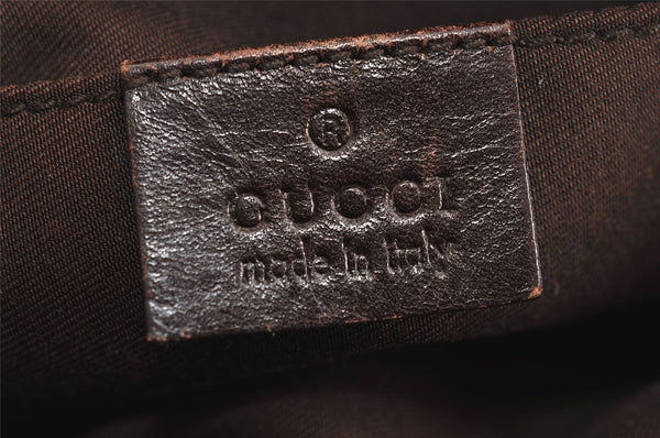Authentic GUCCI Shoulder Cross Bag Purse GG Canvas Leather 147671 Brown 6448J