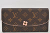 Auth Louis Vuitton Monogram Portefeuille Emilie Flower Wallet M64202 Junk 6448K