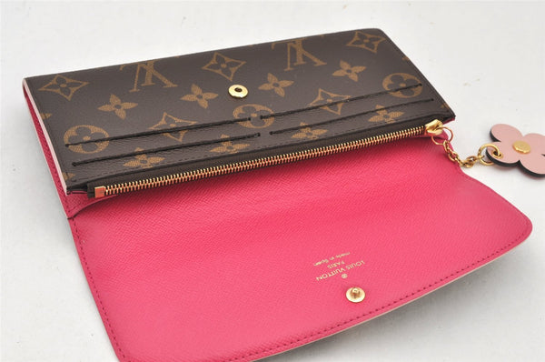 Auth Louis Vuitton Monogram Portefeuille Emilie Flower Wallet M64202 Junk 6448K