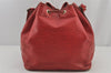 Authentic Louis Vuitton Epi Petit Noe Shoulder Drawstring Bag M44107 Red 6449J