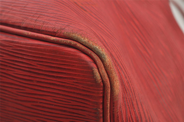 Authentic Louis Vuitton Epi Petit Noe Shoulder Drawstring Bag M44107 Red 6449J