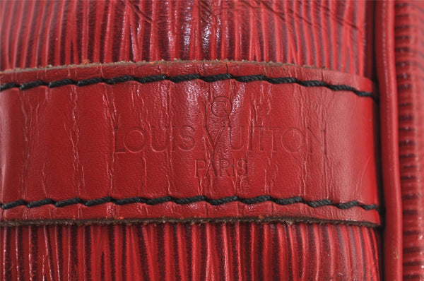 Authentic Louis Vuitton Epi Petit Noe Shoulder Drawstring Bag M44107 Red 6449J