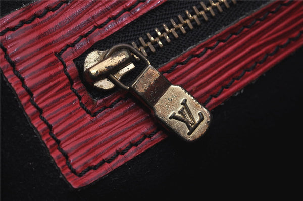 Authentic Louis Vuitton Epi Petit Noe Shoulder Drawstring Bag M44107 Red 6449J