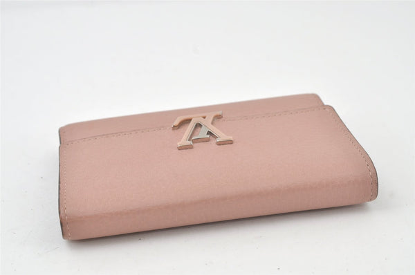 Auth Louis Vuitton Taurillon Portefeuille Capucines Compact Wallet Junk 6449K