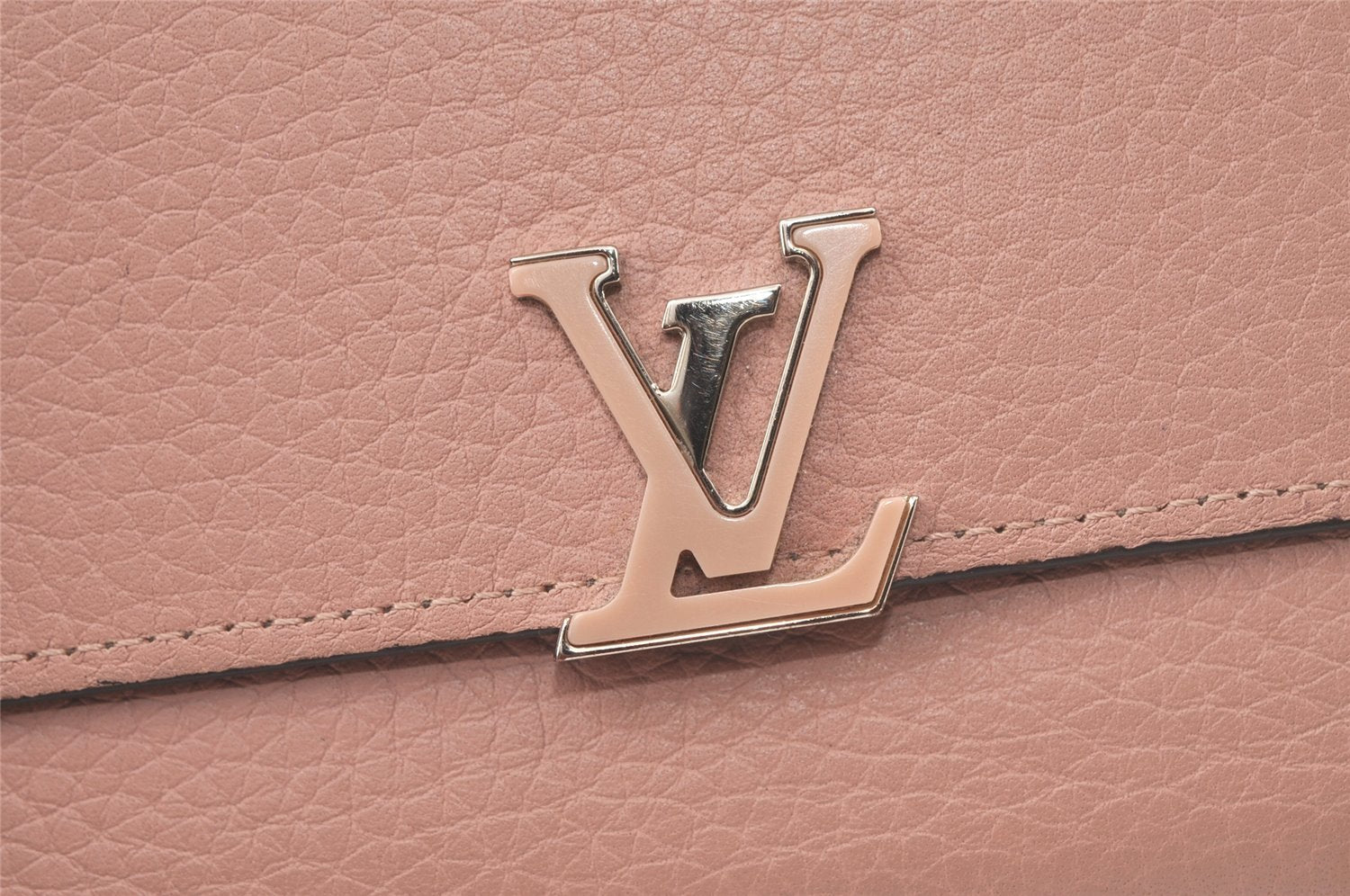 Auth Louis Vuitton Taurillon Portefeuille Capucines Compact Wallet Junk 6449K