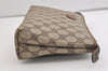 Authentic GUCCI Vintage Clutch Hand Bag Purse GG PVC Leather Brown 6450J
