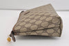 Authentic GUCCI Vintage Clutch Hand Bag Purse GG PVC Leather Brown 6450J