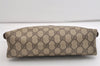 Authentic GUCCI Vintage Clutch Hand Bag Purse GG PVC Leather Brown 6450J
