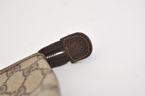 Authentic GUCCI Vintage Clutch Hand Bag Purse GG PVC Leather Brown 6450J