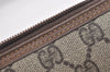 Authentic GUCCI Vintage Clutch Hand Bag Purse GG PVC Leather Brown 6450J