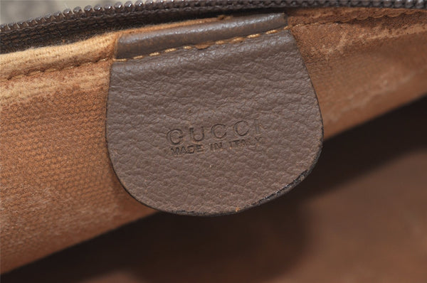 Authentic GUCCI Vintage Clutch Hand Bag Purse GG PVC Leather Brown 6450J