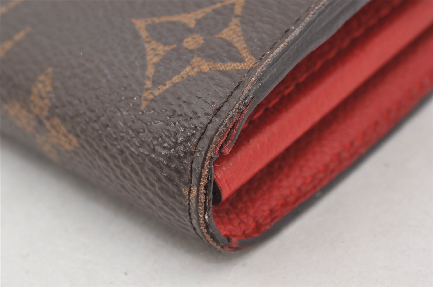 Authentic Louis Vuitton Monogram Portefeuille Pallas Wallet Red M58414 LV 6450K