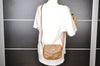 Authentic CELINE Macadam Blason Shoulder Cross Body Bag PVC Leather Beige 6451I