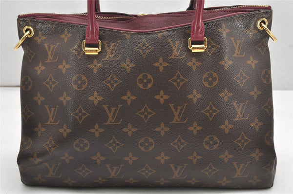 Auth Louis Vuitton Monogram Pallas 2Way Shoulder Hand Bag Purple M42810 LV 6453K