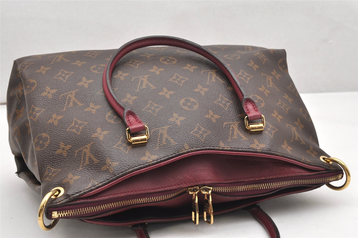 Auth Louis Vuitton Monogram Pallas 2Way Shoulder Hand Bag Purple M42810 LV 6453K