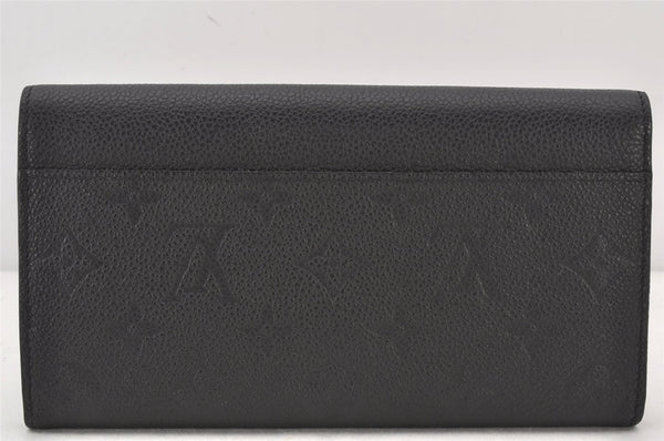 Authentic Louis Vuitton Monogram Empreinte Portefeuille Sarah Wallet Black 6454K