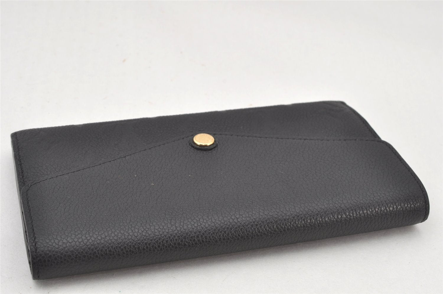 Authentic Louis Vuitton Monogram Empreinte Portefeuille Sarah Wallet Black 6454K