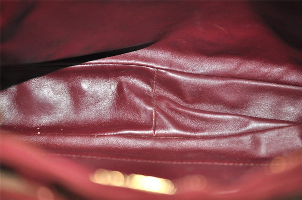 Authentic Cartier Must de Cartier Suede Leather Shoulder Bag Bordeaux Red 6456I