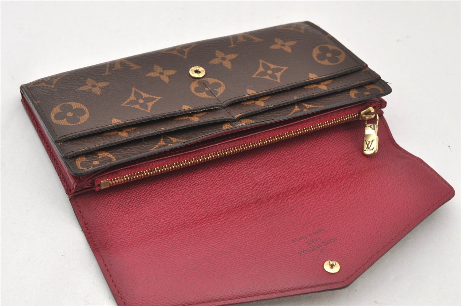 Authentic Louis Vuitton Monogram Portefeuille Sarah Long Wallet M62234 LV 6456K