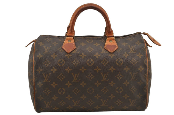 Authentic Louis Vuitton Monogram Speedy 30 Hand Boston Bag M41526 LV 6457J