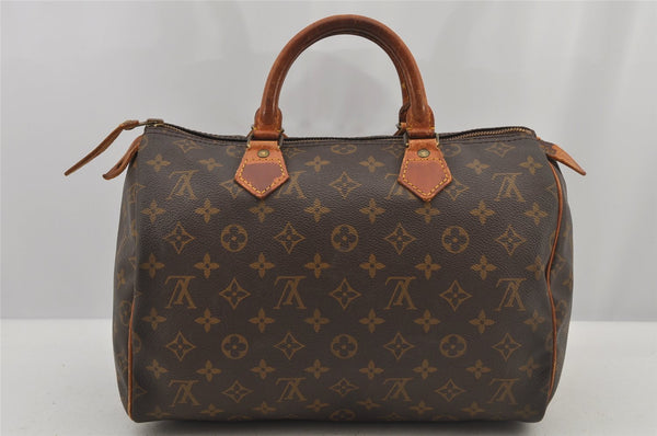Authentic Louis Vuitton Monogram Speedy 30 Hand Boston Bag M41526 LV 6457J