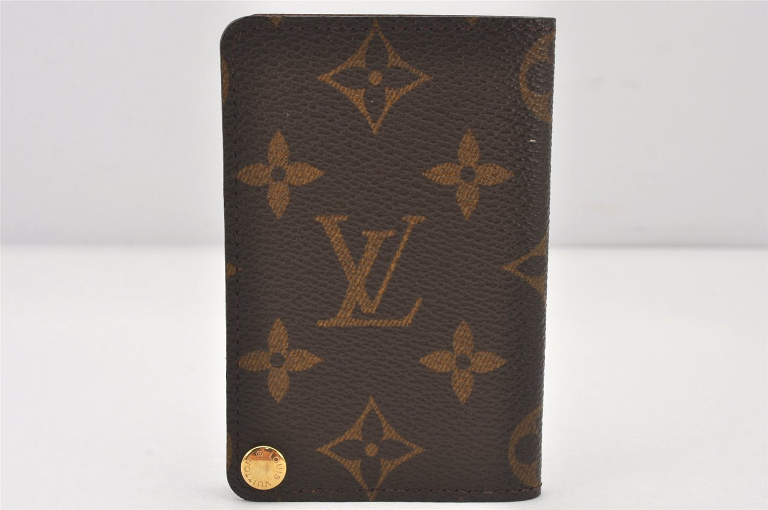 Auth Louis Vuitton Monogram Porte Cartes Credit Pression M60937 Card Case 6457K